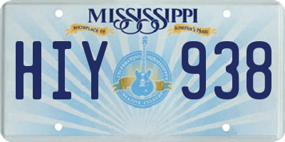 MS license plate HIY938