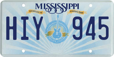 MS license plate HIY945