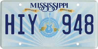 MS license plate HIY948