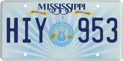 MS license plate HIY953