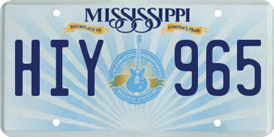 MS license plate HIY965