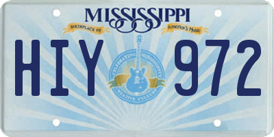 MS license plate HIY972