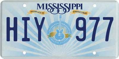 MS license plate HIY977