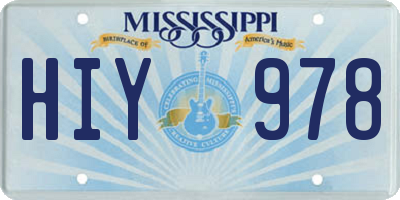 MS license plate HIY978