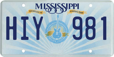 MS license plate HIY981