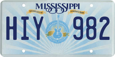 MS license plate HIY982