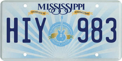 MS license plate HIY983