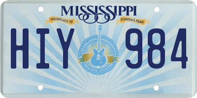 MS license plate HIY984