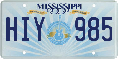 MS license plate HIY985