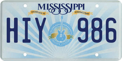 MS license plate HIY986