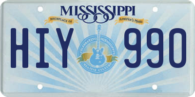 MS license plate HIY990