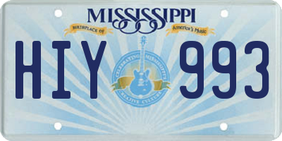 MS license plate HIY993