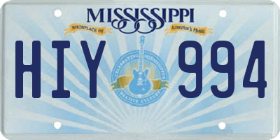 MS license plate HIY994