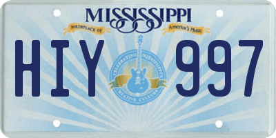 MS license plate HIY997