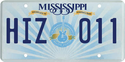 MS license plate HIZ011
