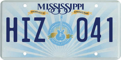 MS license plate HIZ041