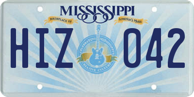 MS license plate HIZ042
