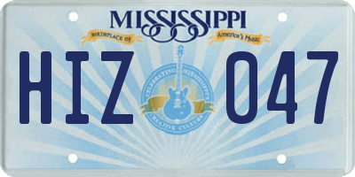 MS license plate HIZ047