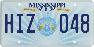 MS license plate HIZ048
