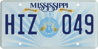 MS license plate HIZ049