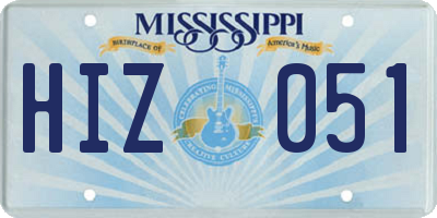 MS license plate HIZ051