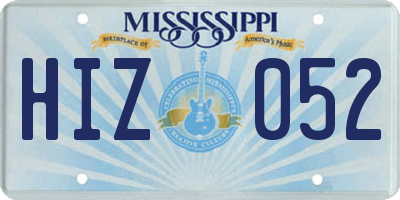MS license plate HIZ052