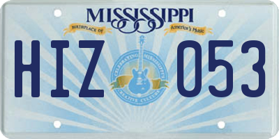 MS license plate HIZ053