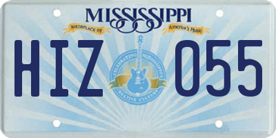 MS license plate HIZ055