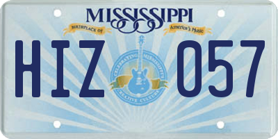 MS license plate HIZ057