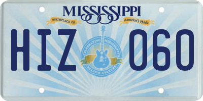 MS license plate HIZ060