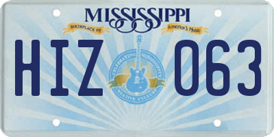 MS license plate HIZ063