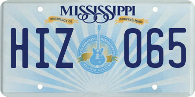 MS license plate HIZ065