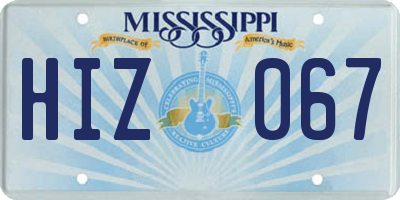 MS license plate HIZ067