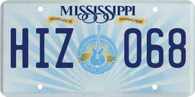 MS license plate HIZ068