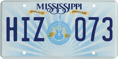 MS license plate HIZ073