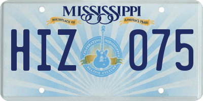 MS license plate HIZ075