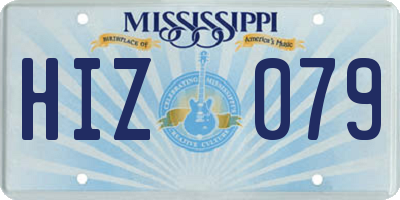 MS license plate HIZ079