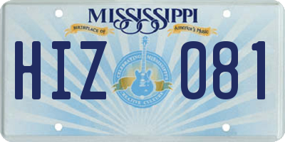 MS license plate HIZ081