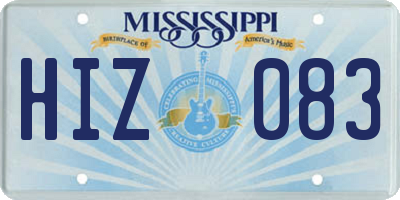 MS license plate HIZ083