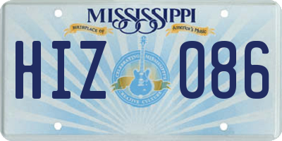 MS license plate HIZ086