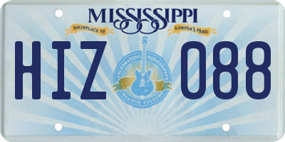 MS license plate HIZ088