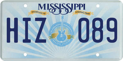 MS license plate HIZ089