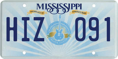 MS license plate HIZ091