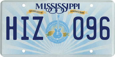 MS license plate HIZ096