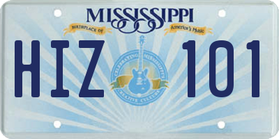 MS license plate HIZ101