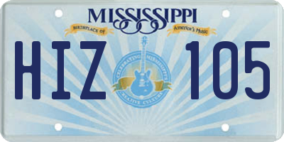MS license plate HIZ105