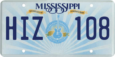 MS license plate HIZ108