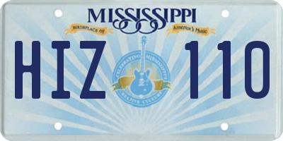 MS license plate HIZ110