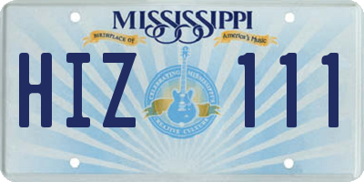 MS license plate HIZ111