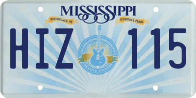 MS license plate HIZ115